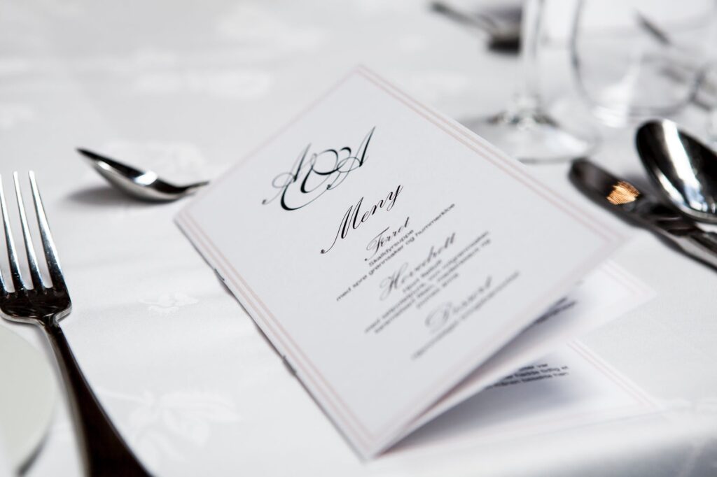 menu design of a small restaurant business.